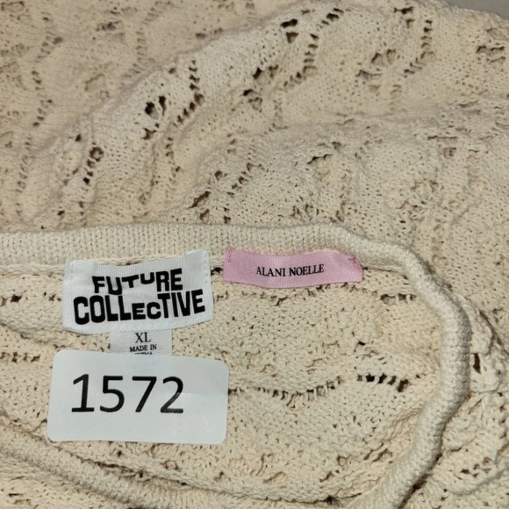Future Collective Alani Noelle Crochet Knit Midi Dress XL Halter Boho Beach Wear